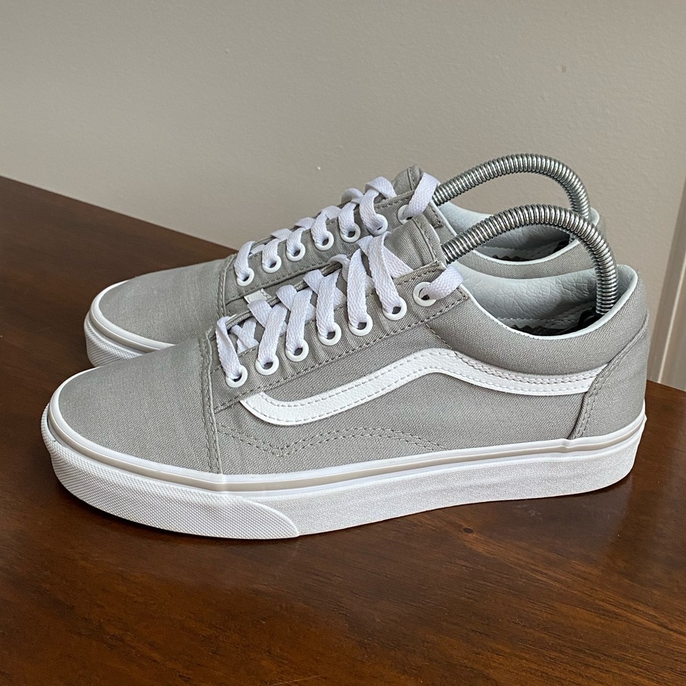 Vans Old Skool Drizzle Grey True White Shoe Women’s Sneaker Size 8.5